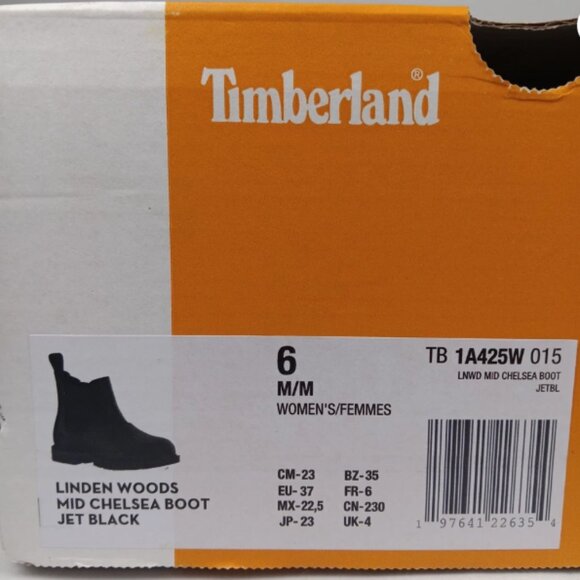 Timberland Women's Linden Woods Chelsea Black Boots Slip On Work Boot Size 6 - Picture 10 of 10